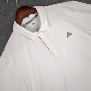 Adidas Mens Polo Shirt White Size M Short Sleeve Performance Golf Tennis